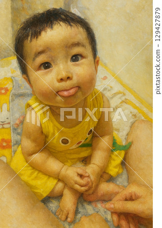 Sitting baby 129427879