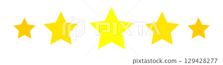 5 Star rating. Stars icon for apps and websites. Vector isolated on white background. 5 Star rating. Stars icon for apps and websites. Vector isolated on white background. 129428277