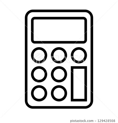 Modern calculator line icons set for mobile apps and design. Finances conceps. Vector isolated on white background. 129428508