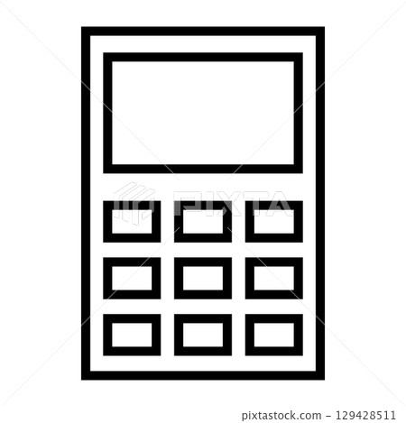 Modern calculator line icons set for mobile apps and design. Finances conceps. Vector isolated on white background. 129428511