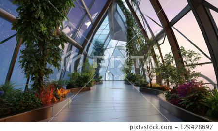 Agricultural robot and autonomous car working in smart farm, future 5G technology with smart farming concept. Modernization and implementation of new technologies in agricultural direction 129428697