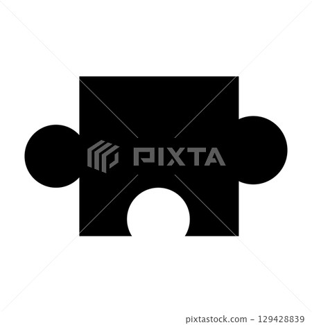 Puzzle black icon for design. Flat style illustration isolated on white background. Vector EPS 10 129428839