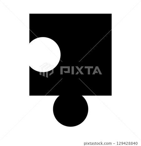 Puzzle black icon for design. Flat style illustration isolated on white background. Vector EPS 10 129428840
