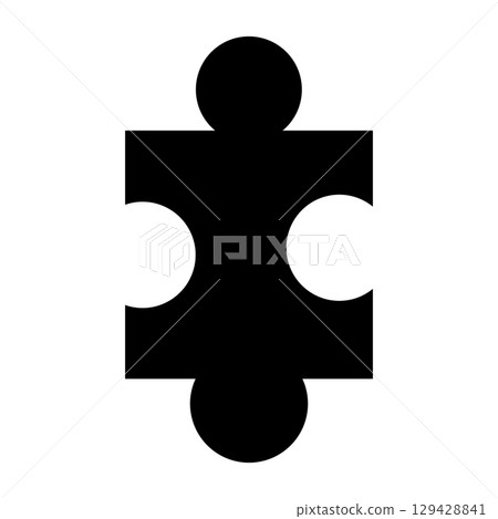 Puzzle black icon for design. Flat style illustration isolated on white background. Vector EPS 10 129428841