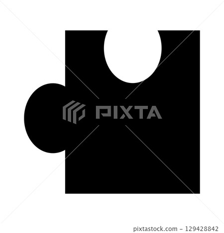 Puzzle black icon for design. Flat style illustration isolated on white background. Vector EPS 10 Puzzle black icon for design. Flat style illustration isolated on white background. Vector EPS 10 129428842