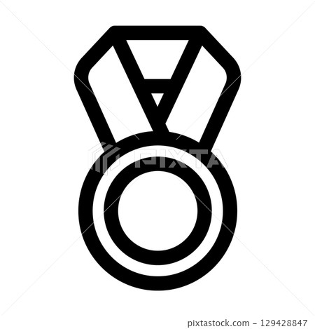 Award medal symbol. Design element for business training, college or sport. Vector isolated on white background. Award medal symbol. Design element for business training, college or sport. Vector isolated on white background. 129428847