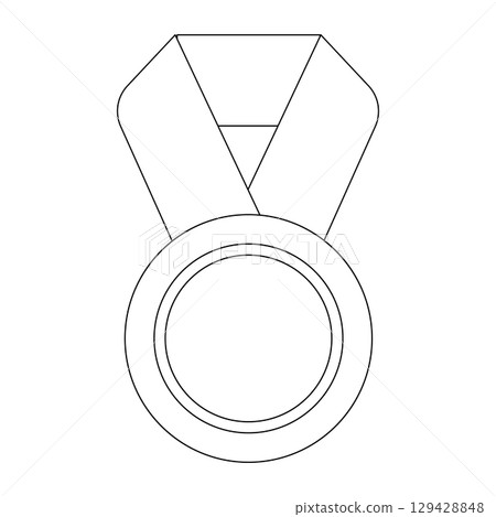 Award medal symbol. Design element for business training, college or sport. Vector isolated on white background. Award medal symbol. Design element for business training, college or sport. Vector isolated on white background. 129428848