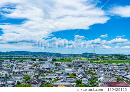 View of the townscape of Idemachi and Kyotanabe City from Idemachi, Kyoto Prefecture View of the townscape of Idemachi and Kyotanabe City from Idemachi, Kyoto Prefecture 129429113