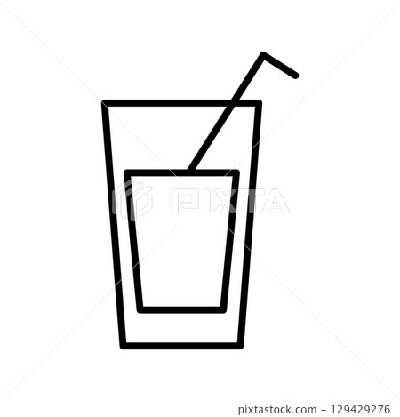 Alcoholic cocktail line icon. Cocktail glasses icon. Vector isolated on white background. 129429276