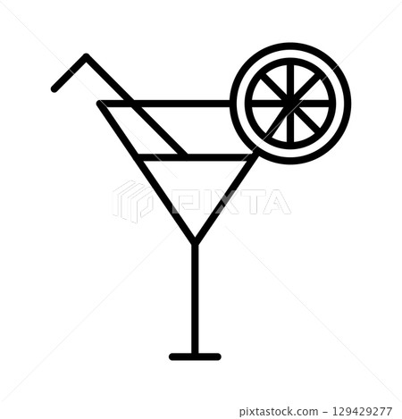 Alcoholic cocktail line icon. Cocktail glasses icon. Vector isolated on white background. 129429277