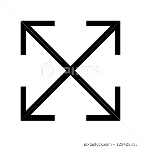 Full screen icon. Arrow mark icon. Vector isolated on white background. Full screen icon. Arrow mark icon. Vector isolated on white background. 129429313