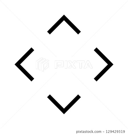 Full screen icon. Arrow mark icon. Vector isolated on white background. 129429319
