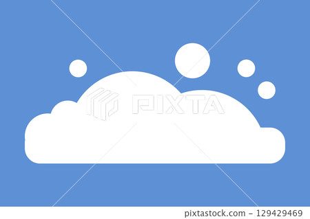 Cartoon cloud icon. Modern flat icon for design. Vector isolated on white background. 129429469