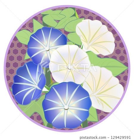 具有圓形背景的牽牛花插圖 具有圓形背景的牽牛花插圖 129429591