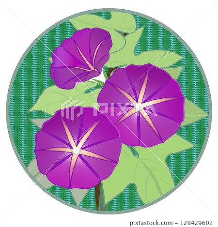具有圓形背景的牽牛花插圖 具有圓形背景的牽牛花插圖 129429602