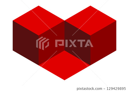 Abstract heart symbol. Geometric heart flat style. Vector illustration isolated on white background. 129429895