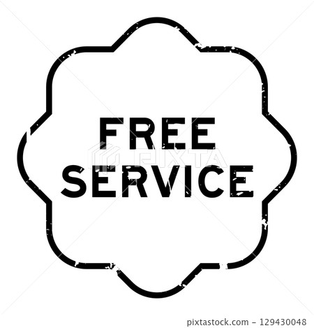 Grunge black free service word square rubber seal stamp on white background 129430048