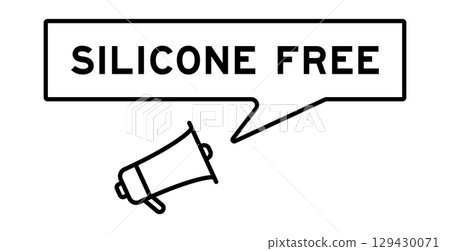 Megaphone icon with speech bubble in word silicone free on white background Megaphone icon with speech bubble in word silicone free on white background 129430071