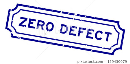 Grunge blue zero defect word rubber seal stamp on white background Grunge blue zero defect word rubber seal stamp on white background 129430079