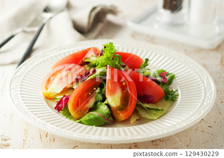 Mixed vegetable and tomato tossed salad Mixed vegetable and tomato tossed salad 129430229