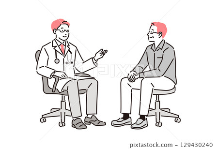 男醫生在醫院檢查病人 129430240