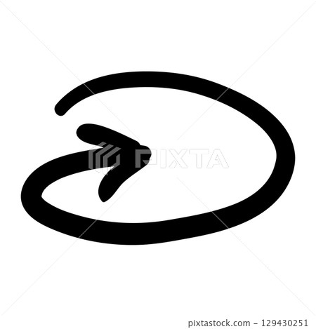 Arrow mark icon. Hand drawn arrow illustration. Vector isolated on white background. 129430251