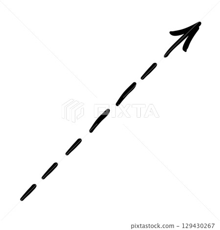 Arrow mark icon. Hand drawn arrow illustration. Vector isolated on white background. 129430267