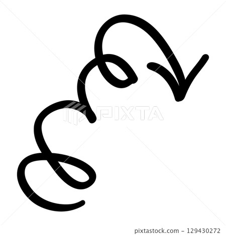 Arrow mark icon. Hand drawn arrow illustration. Vector isolated on white background. 129430272