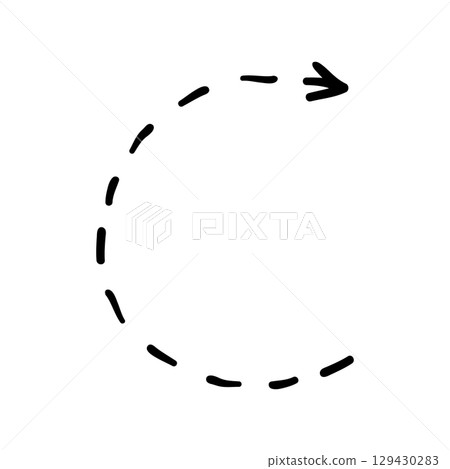 Arrow mark icon. Hand drawn arrow illustration. Vector isolated on white background. Arrow mark icon. Hand drawn arrow illustration. Vector isolated on white background. 129430283