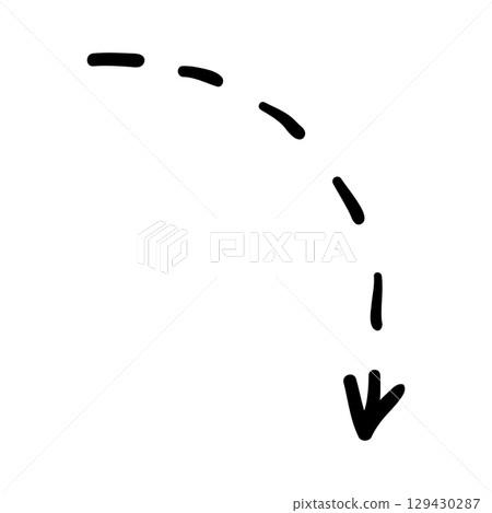 Arrow mark icon. Hand drawn arrow illustration. Vector isolated on white background. Arrow mark icon. Hand drawn arrow illustration. Vector isolated on white background. 129430287