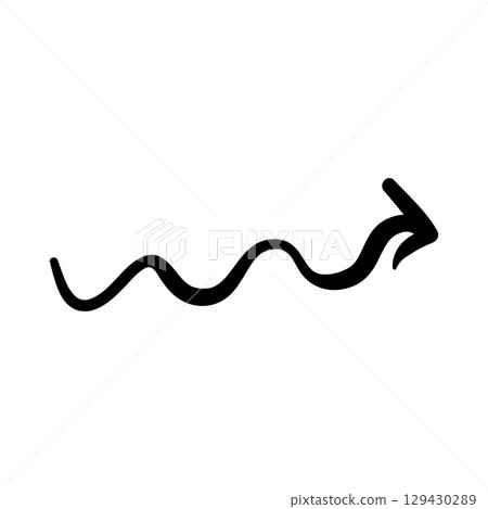 Arrow mark icon. Hand drawn arrow illustration. Vector isolated on white background. Arrow mark icon. Hand drawn arrow illustration. Vector isolated on white background. 129430289