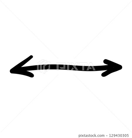Arrow mark icon. Hand drawn arrow illustration. Vector isolated on white background. Arrow mark icon. Hand drawn arrow illustration. Vector isolated on white background. 129430305