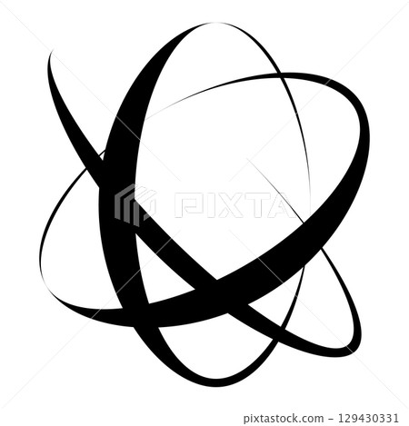 Atom icon. Modern abstract scientific symbol. Vector illustration isolated on white background. 129430331
