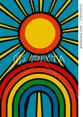 Rainbow and sun pop 129430592