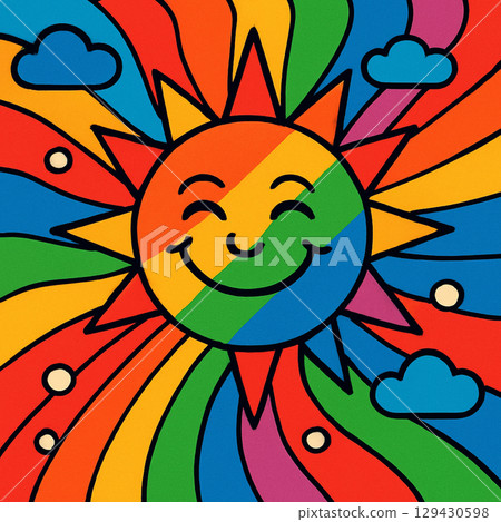 Happy Rainbow Sun Happy Rainbow Sun 129430598