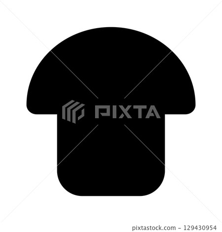 Mushroom icon. Poisonous and edible mushroom black silhouette. Vector isolated on background. 129430954