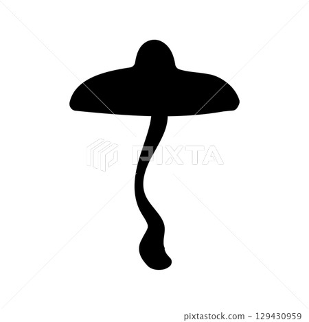 Mushroom icon. Poisonous and edible mushroom black silhouette. Vector isolated on background. Mushroom icon. Poisonous and edible mushroom black silhouette. Vector isolated on background. 129430959