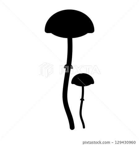 Mushroom icon. Poisonous and edible mushroom black silhouette. Vector isolated on background. Mushroom icon. Poisonous and edible mushroom black silhouette. Vector isolated on background. 129430960