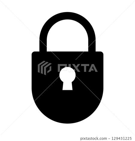 Lock flat icon. Closed padlock vector 129431225