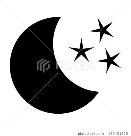 Magic moon and stars icon. Graphic elements for astrology. Boho witch and magic symbol. Black moon illustration isolated on white background. Vector EPS 10 Magic moon and stars icon. Graphic elements for astrology. Boho witch and magic symbol. Black moon illustration isolated on white background. Vector EPS 10 129431230