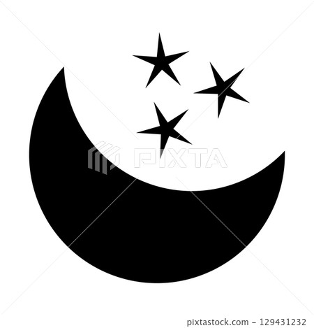 Magic moon and stars icon. Graphic elements for astrology. Boho witch and magic symbol. Black moon illustration isolated on white background. Vector EPS 10 Magic moon and stars icon. Graphic elements for astrology. Boho witch and magic symbol. Black moon illustration isolated on white background. Vector EPS 10 129431232
