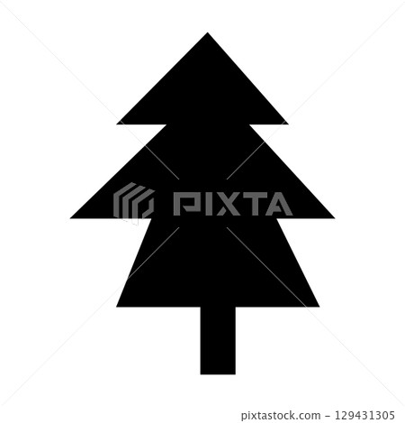 Tree flat icon. Christmas tree black icon. Vector illustration isolated on white background. Tree flat icon. Christmas tree black icon. Vector illustration isolated on white background. 129431305