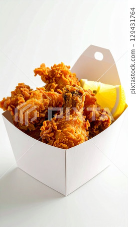 chicken nuggets in a paper box 129431764