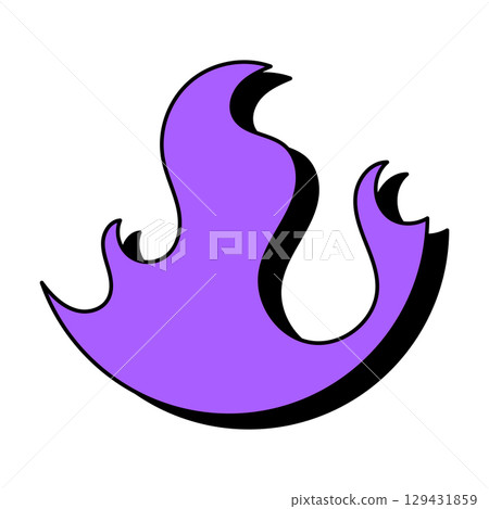 Flaming emblem for your design. Purple fire icon. Abstract shape isolated on a white background. Vector EPS 10 Flaming emblem for your design. Purple fire icon. Abstract shape isolated on a white background. Vector EPS 10 129431859