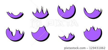 Set of purple halloween icons. Abstract shape isolated on a white background. Vector EPS 10 Set of purple halloween icons. Abstract shape isolated on a white background. Vector EPS 10 129431862