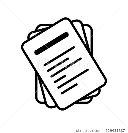 Document papers pile icon. Document sign. Vector isolated on background. 129431887