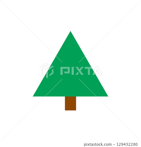 Tree flat icon. Christmas tree icon. Vector illustration isolated on white background. Tree flat icon. Christmas tree icon. Vector illustration isolated on white background. 129432280