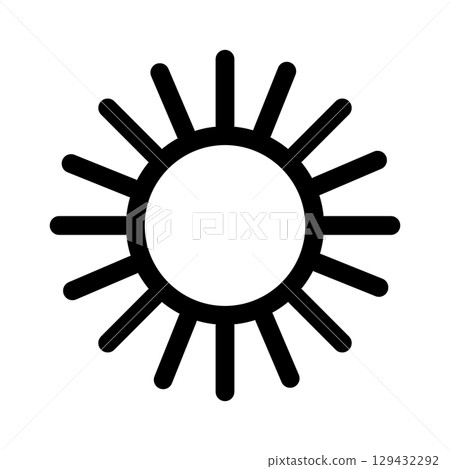 Sun line icon. Sunset or sunrise icon vector isolated on white background. Sun line icon. Sunset or sunrise icon vector isolated on white background. 129432292