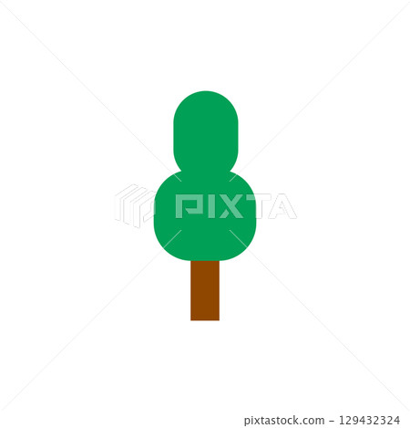 Tree flat icon. Vector illustration isolated on white background. 129432324