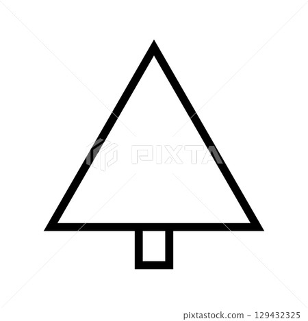 Tree line icon. Christmas tree icon. Vector illustration isolated on white background. 129432325